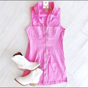 Pink Denim Dress